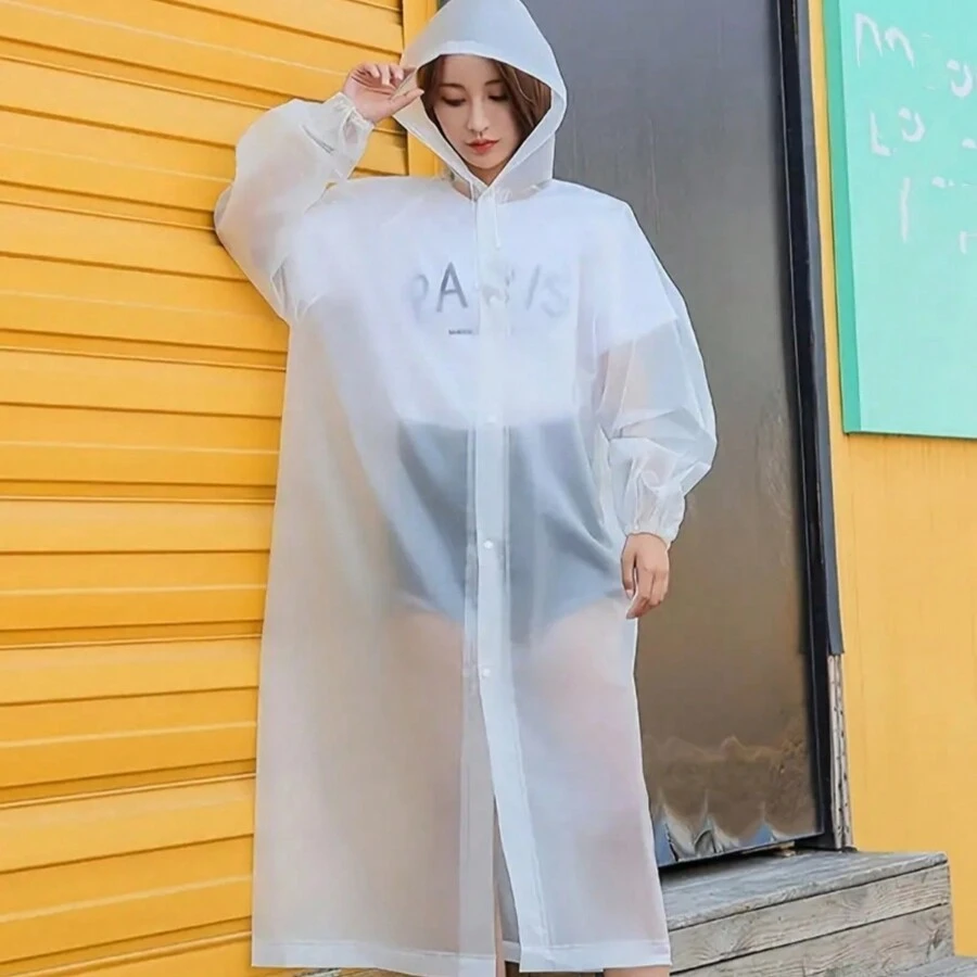 1件成人旅行徒步行走披風男女時尚防水雨衣,戶外便攜一體式雨衣