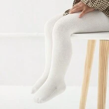 1雙寶寶女孩針織緊身褲,柔軟舒適,彈性好,適用於秋冬季,提供四種顏色可選