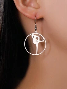 1個不鏽鋼藝術體操家庭吊墜,diy耳環、項鍊、珠寶製作必備