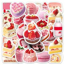 50 Piezas Pegatinas De Doodle De Alimentos Y Postres De Dibujos Animados De Pasteles - Multicolor - Ver 1