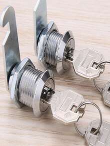 1個鋅合金轉舌鎖,鎖芯適用於玻璃櫥櫃、櫥櫃、文件櫥、員工儲物櫃、郵箱、衣櫃 - 銀色 - 查看 5