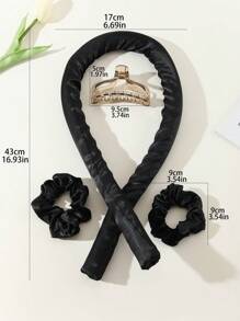 1 件黑色卷发器，用于发型设计。可重复使用无热卷发棒头带无热丝带卷发棒发卷带发爪夹卷发自然柔软波浪 DIY 发卷造型工具，用于过夜无热卷发棒头带无热丝带卷发棒发卷，泡沫无热睡眠卷发器美发大波浪卷发器懒散卷发波浪造型器 DIY 发型设计工具发型设计，无热卷发棒头带带发夹和发圈。 、卷发器、无热卷发器、卷发器、理发店美发产品及配件、美容旅行必需品、返校、旅行度假必需品、女士发饰、卷发器、卷发刷、卷发器、卷发产品、卷发器、卷发器、卷发器、卷发、卷发工具、卷发器、无热卷发器、旅行必需品、旅行必需品、发型、美发 - 黑色 - 查看 2