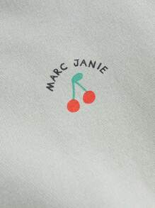 幼兒女童可愛有趣印花半高領絨布運動衫,適用於秋冬季 - 綠色 - 查看 7