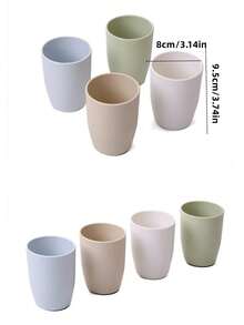 1pc Plastic Multi-function Matte Couple Mouthwash Cup For Home Bathroom - Multicolor - View 5