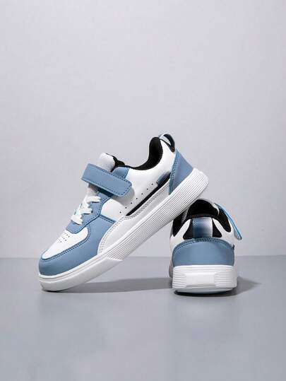 1 Pair Kids' Sports Shoes, Skateboard Shoes For Indoor And Outdoor Casual Wear, Low-Top, Lightweight, Breathable, Elastic, Shock-Absorbing, Quick-Drying, Comfortable