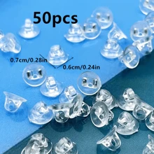 50pcs/Pack Transparent Plastic High Heel Hair Tie Accessories Diy Resin Exclusive Glue Buckle Material Summer, School - White - View 2