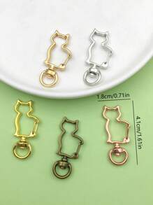 10pcs Fashion Alloy Cat Keychain DIY Jewelry Making Craft Accessories Finding - Multicolor - View 2