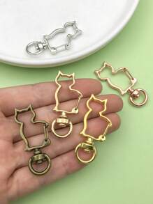 10pcs Fashion Alloy Cat Keychain DIY Jewelry Making Craft Accessories Finding - Multicolor - View 3
