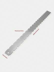 1set Stainless Steel Guitar Measuring Ruler, Slot Saw Ruler, Neck Notch Ruler, Leveling Ruler 2 In 1, Guitar Repair Accessory String Spacing Ruler, Suitable For Gibson 24.75 And Fender 25.5 Electric Guitars! - Silver - View 3