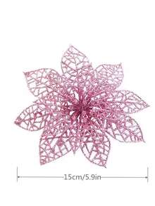 3入組聖誕節裝飾人造花,適用於製作節日花環 - 粉色 - 查看 2