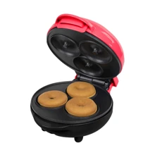 Mini Máquina para hacer donuts, hace 3 donuts, multifuncional con superficie antiadherente, perfecta para cumpleaños y fiestas - Rojo - Ver 6
