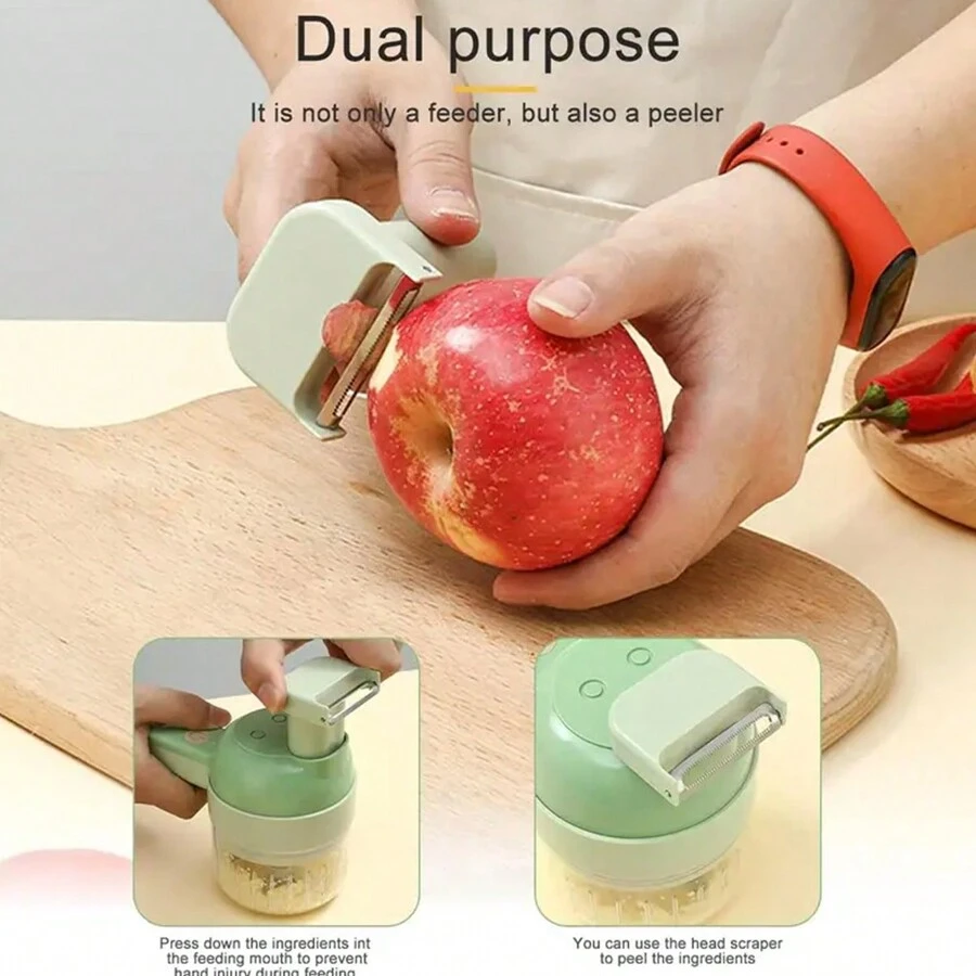 具備多種附件的多功能蔬菜切割機,新增升級第二代 - 綠色 - 查看 1