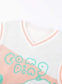 Annil 女童純棉白色甜美休閒無袖背心 - 白色 - 查看 3