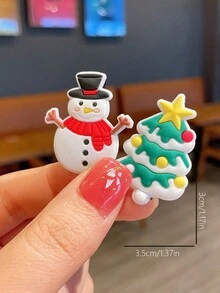 10入組聖誕節頭飾,節日髮飾夾和髮簪