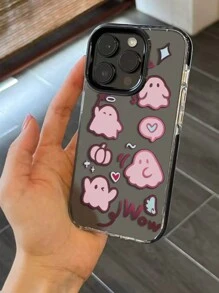 1入組可愛粉色幽靈主題防震tpu手機殼,適用於iphone 13 Pro Max / 14 Plus / 15 - 彩色 - 查看 2