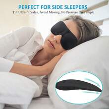 1 pieza Máscara de ojos 3D para dormir sin ala nasal, transpirable, bloqueo ligero, suave, ajustable unisex ideal para acampar
