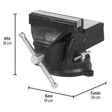 6' Gray Iron Bench Vise, Pretul - Orange - View 3