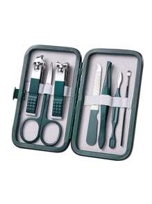 Nail Clippers Set, Including Fingernail & Toenail Clippers, Cuticle Nipper, Ingrown Toenail File, Ear Pick, Blackhead & Acne Removal Tool Kit - 7 pieces/set dark green - View 4