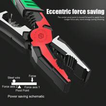 Laoa 5合1 9吋多功能電工鉗 - 非常適合夾、剝、剪、拉電線!(1件) - 綠色 - 查看 4