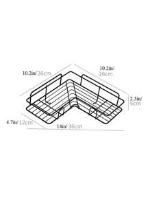 1pc Bathroom Shelf, Shower Caddy Rack, Bathroom Kitchen No-Drill Triangle Storage Rack, Shower Shelf, Shampoo Storage Rack Holder, Bathroom Accessories Bathroom Accessories Bathroom Tools Bathroom Accessories - Black - View 8