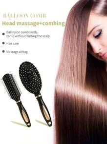 1 Miếng Không khí Cái túi Chống tĩnh điện Lược Nhựa Mát xa Chống tĩnh điện Bàn chải tóc Thực tế Quan tâm SPA Máy mát xa đầu Vật dụng trong nhà Tóc xoăn Lược chải tóc - màu đen - Xem 5