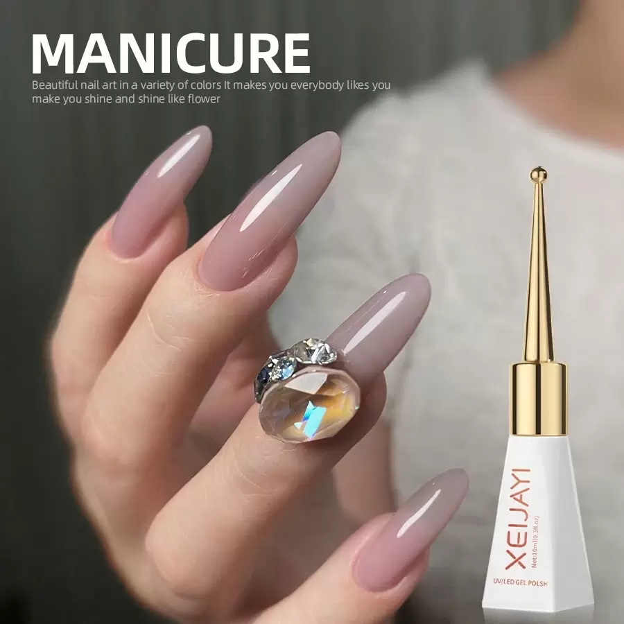 XEIJAYI 1pc Long-Lasting Grey Purple Gel Nail Polish UV/LED Soak Off Gel Nail Polish For Nail Art DIY Salon Home Holiday Gift For Women - 淺灰紫 - 查看 1