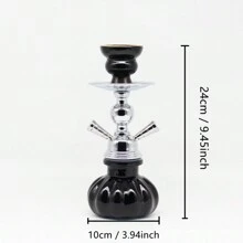 1set Blue Glass Hookah For Single/double Pipes Shisha Smoking With A Hose For Bar - Blue - View 3