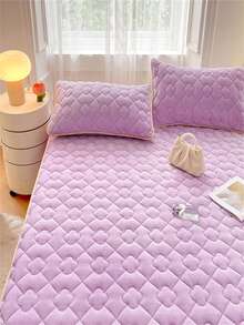 Ruffled Fitted Sheet + 2 Pillowcases - Beige - View 4