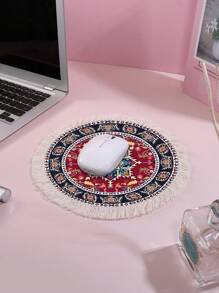 Vintage Velvet Multifunctional Mouse Pad & Cup Coaster - Maroon - View 2