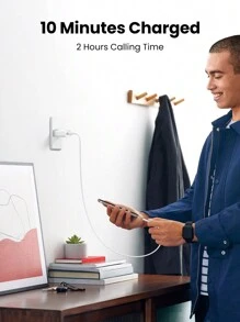 UGREEN PD 20W USB C Fast Charger Compatible With IPhone 16 15 Pro Max Compatible With SAMSUNG S24 Ultra S23 S22 S21 Nan Fast Charging - White - View 3