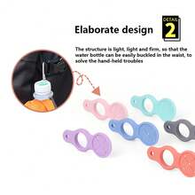 3pcs Multicolor Silicone Multifunctional Ribbon Buckle For Water Bottle, Suitable For Outdoor Hiking And Climbing - Multicolor - View 5