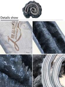 1pc Plush Stretchy Steering Wheel Cover Soft & Warm For Winter - Light Grey - View 4