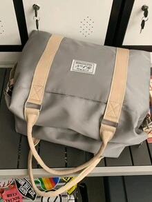 1個大容量旅行袋,便攜式存儲袋,耐用聚酯纖維,適用於搬遷、住宿、學校、醫院通用旅行袋