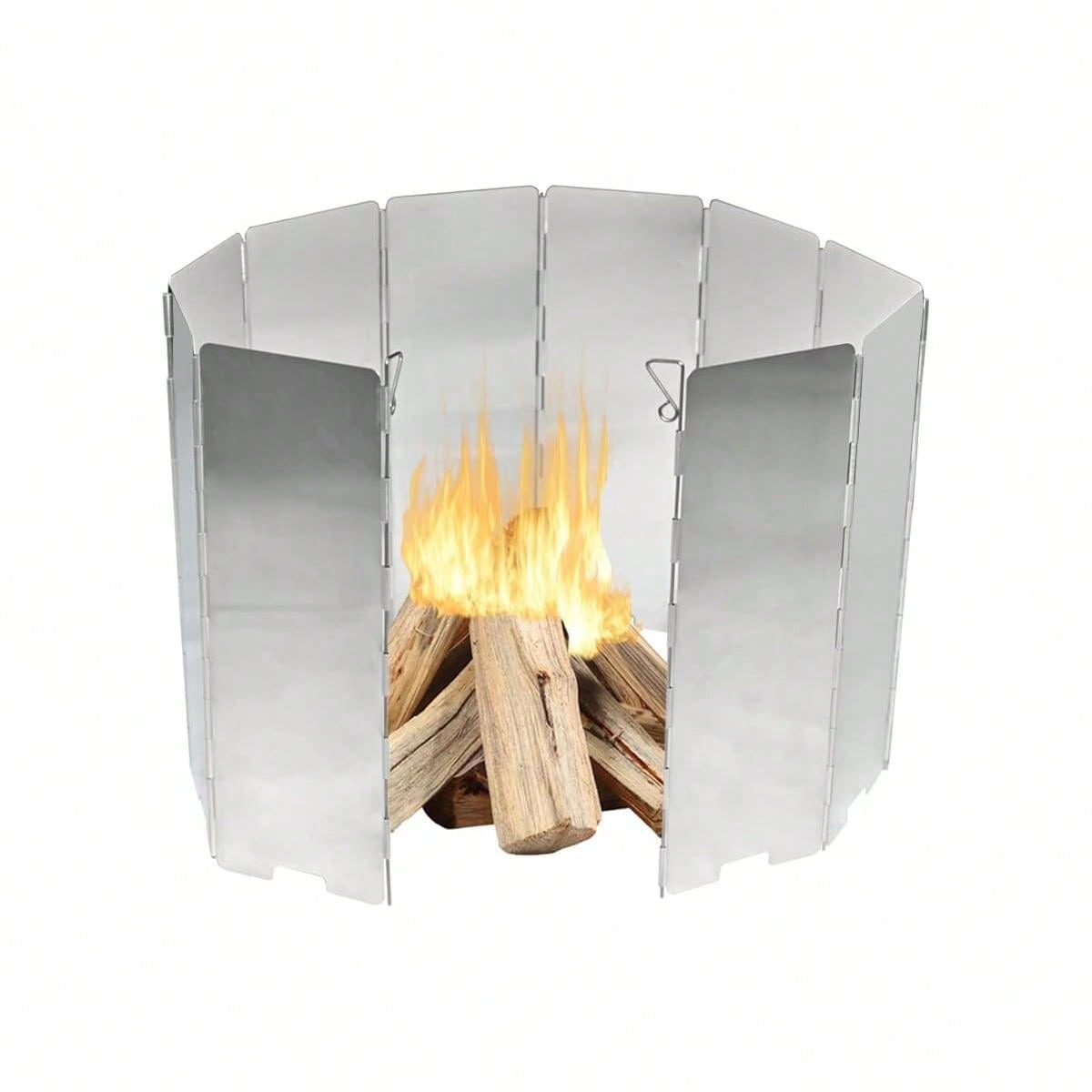 Camp Stove Windshield 10 Plates Compact Folding Aluminum Camping Burner
