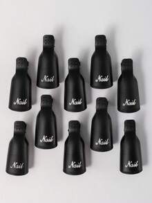 10入組黑色指甲油卸除夾,指甲油卸除夾,紫外線凝膠指甲油卸除夾