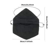 1pc Winter Windproof Fleece Face Mask Neck Warmer Hat For Outdoor Skiing, Riding - Black - View 2