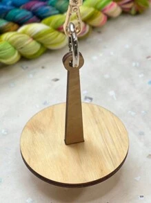 1pc Portable Wrist Yarn Holder, Yarn Ball Holder, Yarn Minder Holder, With PU Leather Wrist Strap, Yarn Holder For Knitting, Knitting Supplies - Khaki - View 3