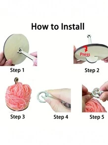 1pc Portable Wrist Yarn Holder, Yarn Ball Holder, Yarn Minder Holder, With PU Leather Wrist Strap, Yarn Holder For Knitting, Knitting Supplies - Khaki - View 8