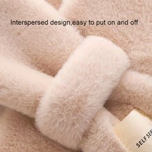 1條女士白色毛絨圍巾,柔軟的秋冬暖頸保暖圍巾