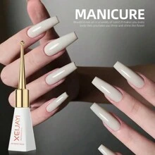 XEIJAYI 1Pc White Long-Lasting Light Grey Gel Nail Polish Uv/Led Soak Off Gel Nail Polish For Nail Art Diy Salon Home Holiday Gift For Women Nail Art Manicure Diy Salon Gift - 淺灰色 - 查看 1