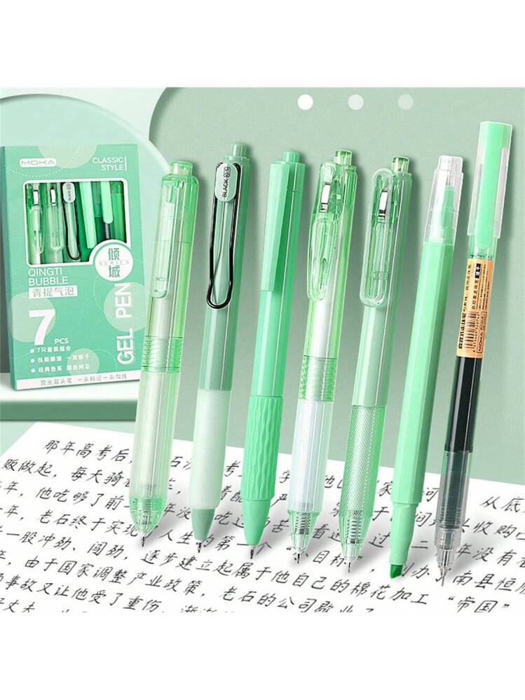 Bolígrafos S-Tixx Platignum Punta Redonda - Pack De 12 Unidades Color Verde - Tinta Secado Rápido