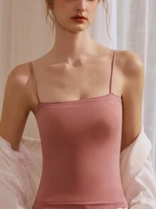 加厚肩帶背心附胸墊不需穿胸罩多合一內衣女秋冬