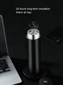 450ml智能温度显示不锈钢保温杯，男女通用创意商务水瓶1个装返校 - 銀色 - 查看 4