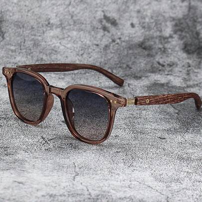 Nuevas gafas de sol de hombre con marco de madera retro, marca clásica cuadrada, vintage polarizadas, antirrayos UV, para conducir, estilo bohemio, para el verano, la playa, las vacaciones y el aire libre