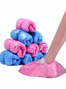 100入組/袋加厚粉紅色一次性鞋套 - 粉色 - 查看 3