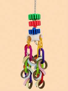 1pc Multicolor Paper & Plastic Chewing Toy For Birds, All Seasons (colors Random) - Multicolor - View 4