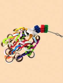 1pc Multicolor Paper & Plastic Chewing Toy For Birds, All Seasons (colors Random) - Multicolor - View 2