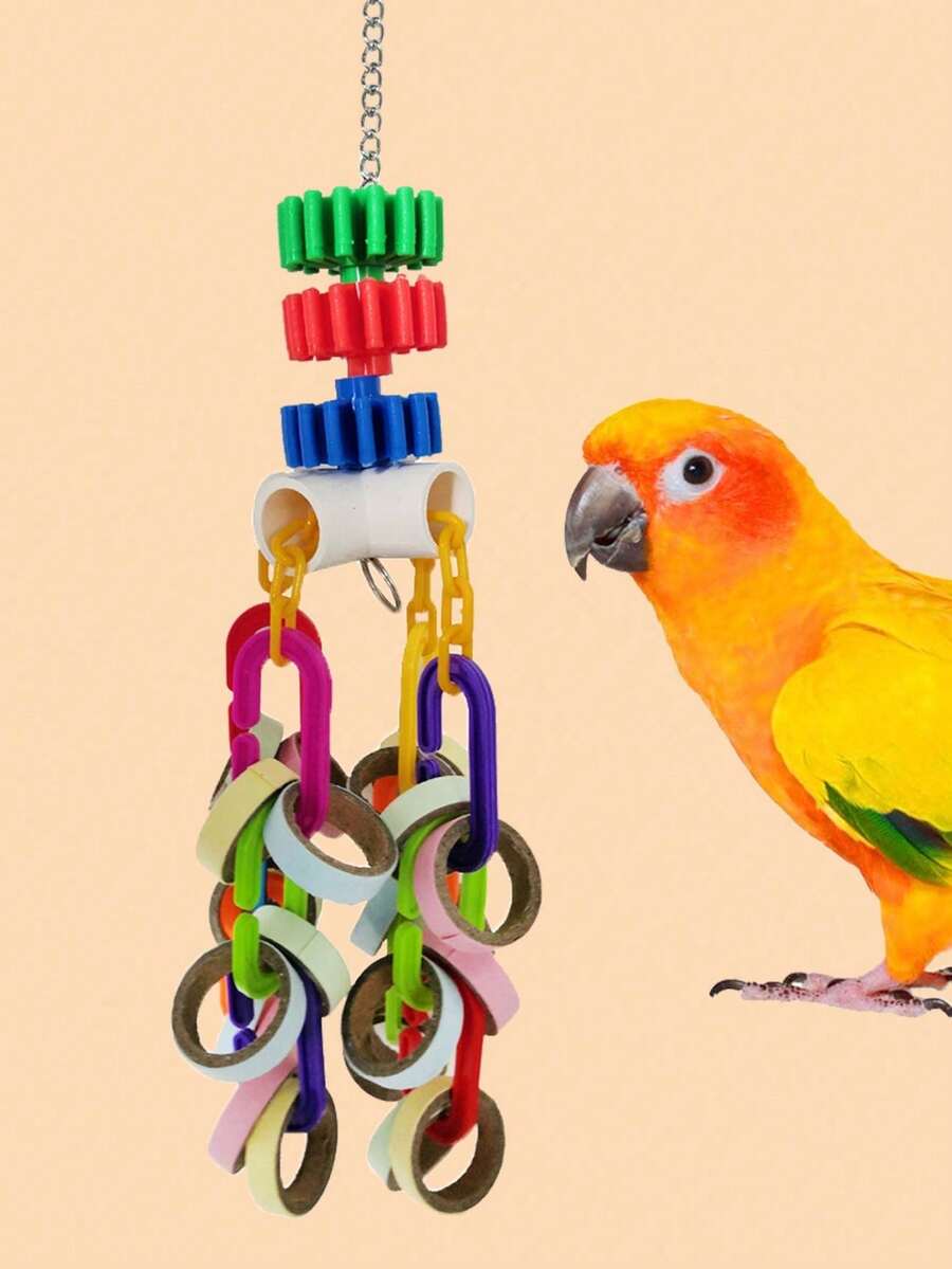 1pc Multicolor Paper & Plastic Chewing Toy For Birds, All Seasons (colors Random) - Multicolor - View 1