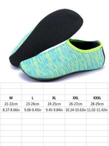 1pc Green Striped Beach Socks, Lightweight Quick-Drying Barefoot Shoes For Men And Women, Anti-Slip Soft Bottom, Suitable For Snorkeling, Swimming, Sailing, Hiking, Surfing And Other Water Sports