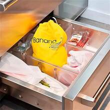 1pc Yellow Banana Storage Bag, Green Vegetable Preservation Bag, Prevent Ripening, Banana Storage Freshness Bag, Lightweight Convenient, Washable, Durable, Kitchen Supplies - Yellow - View 6